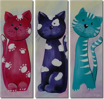 Dafen Oil Painting on canvas cat -set313